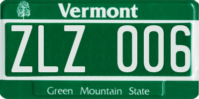 VT license plate ZLZ006