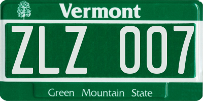 VT license plate ZLZ007