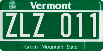 VT license plate ZLZ011