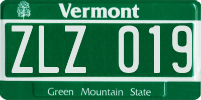 VT license plate ZLZ019