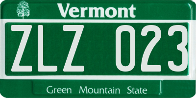 VT license plate ZLZ023