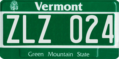 VT license plate ZLZ024
