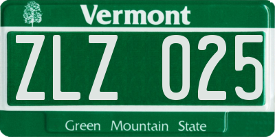 VT license plate ZLZ025