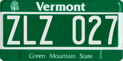VT license plate ZLZ027