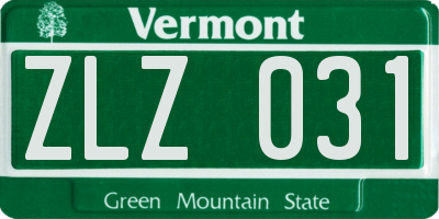VT license plate ZLZ031