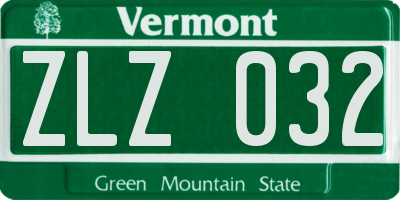 VT license plate ZLZ032