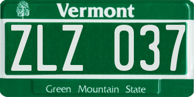 VT license plate ZLZ037