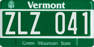 VT license plate ZLZ041