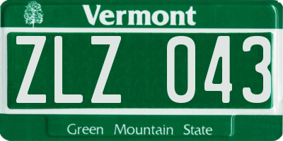 VT license plate ZLZ043