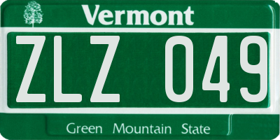 VT license plate ZLZ049