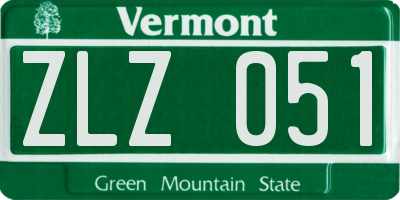 VT license plate ZLZ051