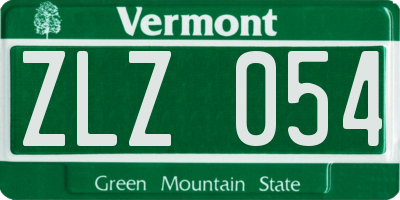 VT license plate ZLZ054