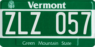VT license plate ZLZ057