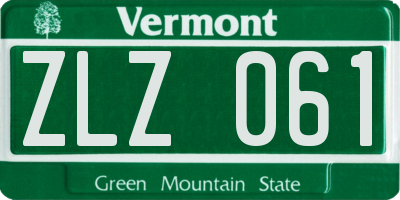 VT license plate ZLZ061