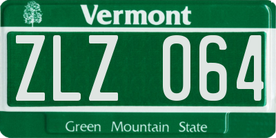 VT license plate ZLZ064