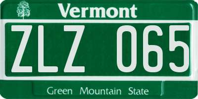 VT license plate ZLZ065