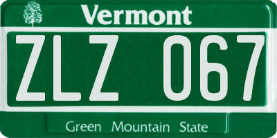VT license plate ZLZ067