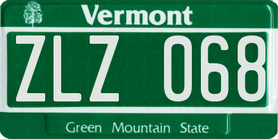 VT license plate ZLZ068