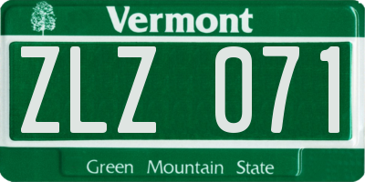 VT license plate ZLZ071