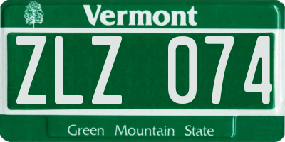 VT license plate ZLZ074
