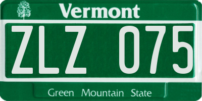 VT license plate ZLZ075