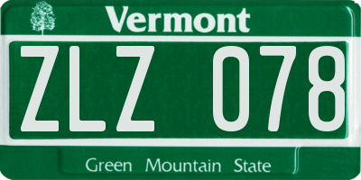VT license plate ZLZ078