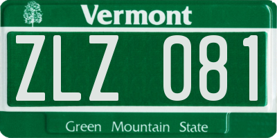 VT license plate ZLZ081