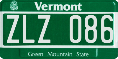 VT license plate ZLZ086