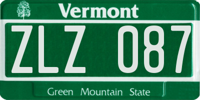 VT license plate ZLZ087