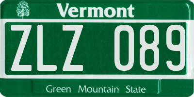 VT license plate ZLZ089