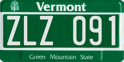 VT license plate ZLZ091