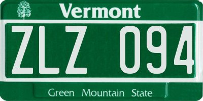 VT license plate ZLZ094
