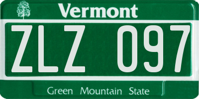 VT license plate ZLZ097
