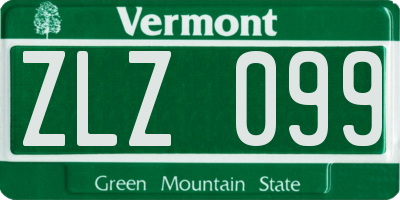 VT license plate ZLZ099