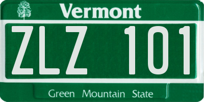 VT license plate ZLZ101