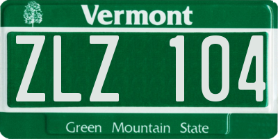 VT license plate ZLZ104