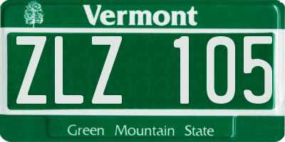 VT license plate ZLZ105