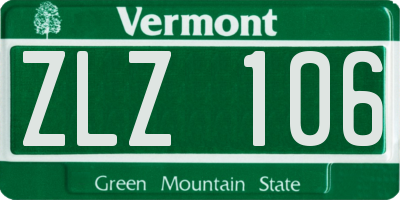 VT license plate ZLZ106