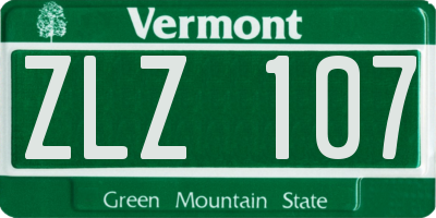 VT license plate ZLZ107