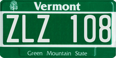 VT license plate ZLZ108