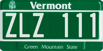 VT license plate ZLZ111