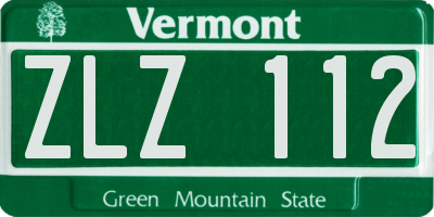 VT license plate ZLZ112