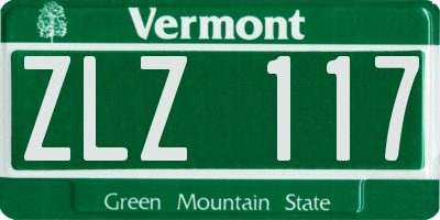 VT license plate ZLZ117