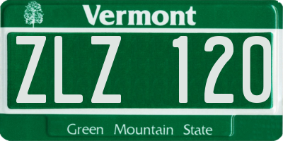 VT license plate ZLZ120