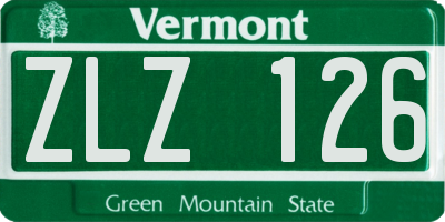VT license plate ZLZ126