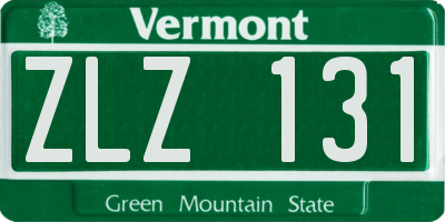 VT license plate ZLZ131