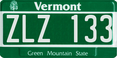 VT license plate ZLZ133