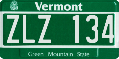 VT license plate ZLZ134