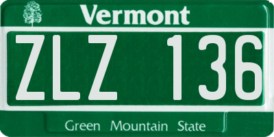 VT license plate ZLZ136