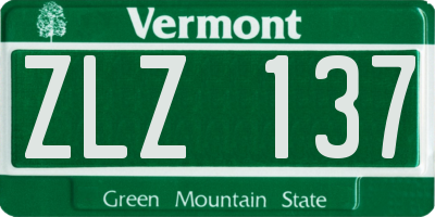 VT license plate ZLZ137